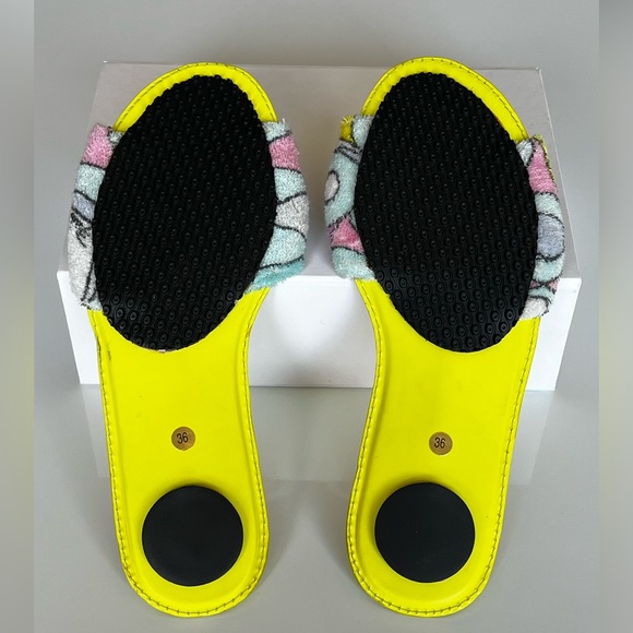Emilio Pucci Slides- US 5.5 / EU 36 - yellow leather with terry cloth tie - Picture 4 of 6